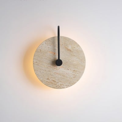 Simple Clock-Shaped Travertine Wall Lamp M509 — €176.00