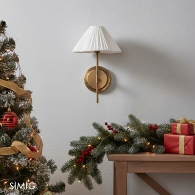 Blossine Linen Wall Sconce - Stylish Bronze Fixture for Bedroom T446 — zł622.15