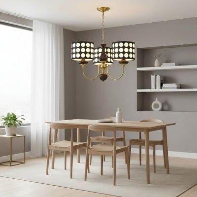Geometry Black Polka Dots Fabric Chandelier S364 — €225.00