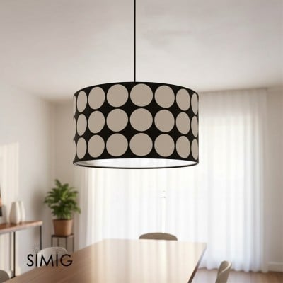 Fabric Drum Polka Dots Pendant Lamp S365 — €126.00