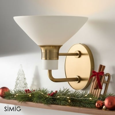 Calvor Vintage-Inspired Bronze Wall Lamp with Porcelain Finish for Hallways & Foyers T128 — €112.00