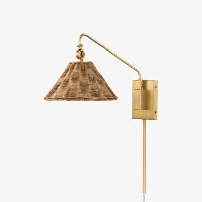 Welanery Swing Arm Rattan Wall Sconce - Farmhouse Style Lamp for Bedside Reading T1210 — €266.00