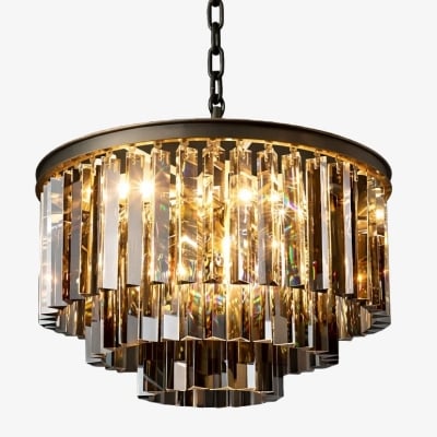 Aurevon Crystal Prism Metal Frame Modern Ceiling Chandelier for Home and Hotel T494 — €539.00