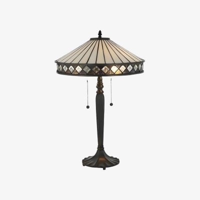 TF Fargo Geometric Glass Tiffany Lamp - Art Deco Table or Floor Light T643 — €422.00