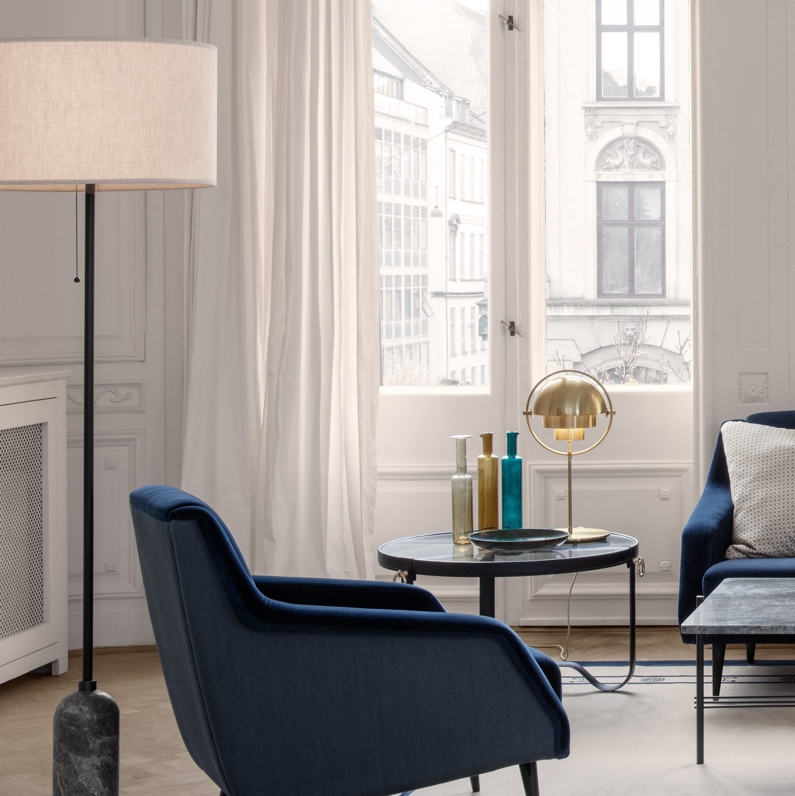 Gubi multi lite table lamp brass