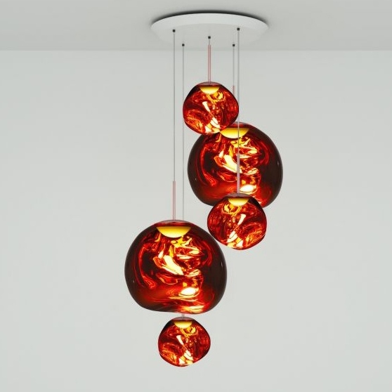 Melt LED Copper Large Round Pendant System replica
