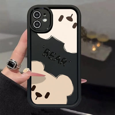 Cute probe bear for Apple 15PROMAX New 14 drop-resistant 13 sense 12 soft case 11 creative xr