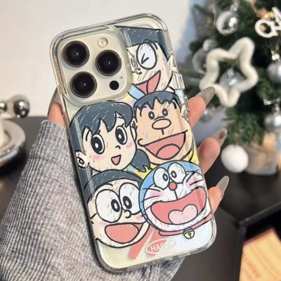 Simple Graffiti Cartoon Doraemon for Apple 15promax Phone Case iPhone14plus New 13