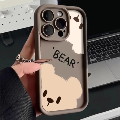 Cute probe bear for Apple 15PROMAX New 14 drop-resistant 13 sense 12 soft case 11 creative xr