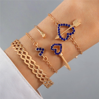 Blue Flower Love Butterfly Bracelet Set: Stylish and Elegant