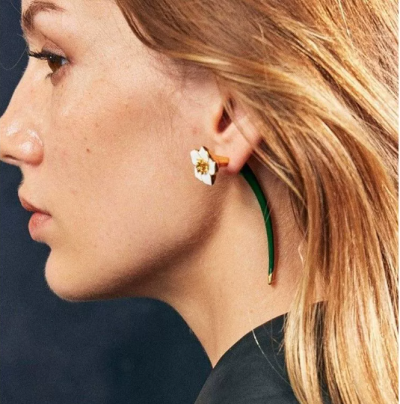 Long flower earrings
