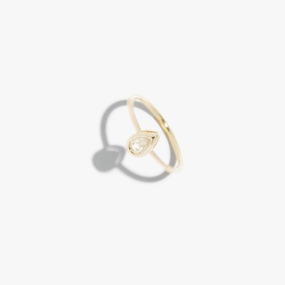 Canary Teardrop Bezel Ring
