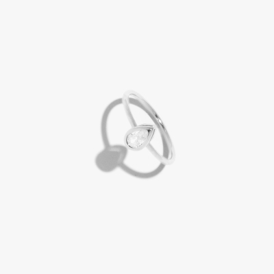 Diamante Teardrop Bezel Ring