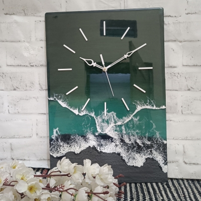 Multi Waves Epoxy Resin Wall Clock
