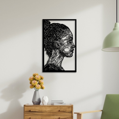 Girl Side Face Metal Wall Art