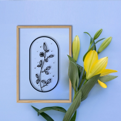 Beautiful Flower Acrylic Frame
