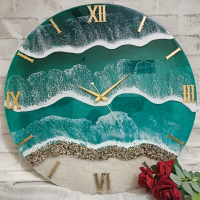 Multi Waves Epoxy Resin Wall Clock