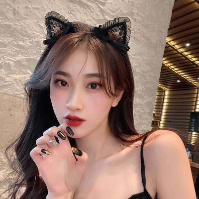 Cat ears hairpin decorative headband Internet celebrity new trendy cat headdress hair clip little wild cat headband hair accessories