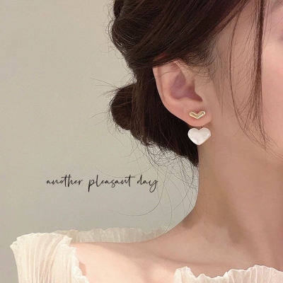 925 silver needle light luxury high-end earrings love earrings new trendy earrings temperament early spring earrings for women