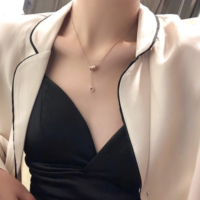 Titanium steel non-fading small waist light luxury necklace women's net red small crowd advanced design sense neck chain collarbone chain