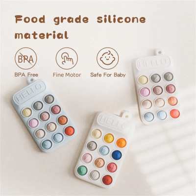 Silicone Cell Phone Teether | Blue