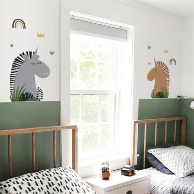 Animal Wall Decal | Unicorn & Rainbow