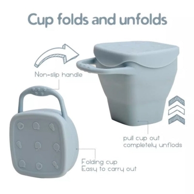 Silicone Foldable Snack Cup | Green