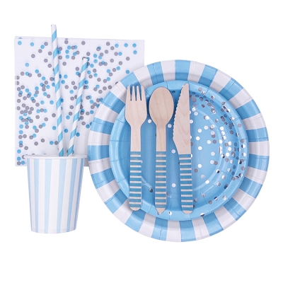 Party Tableware | Classic Blue | 16 Guests