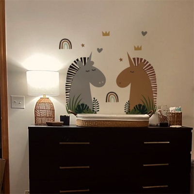 Animal Wall Decal | Unicorn & Rainbow