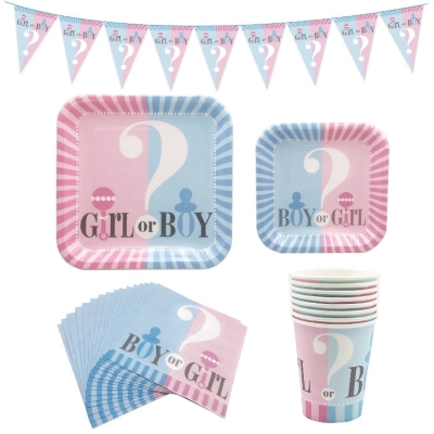 Party Tableware | Baby Gender Reveal | 16 Guests Lite