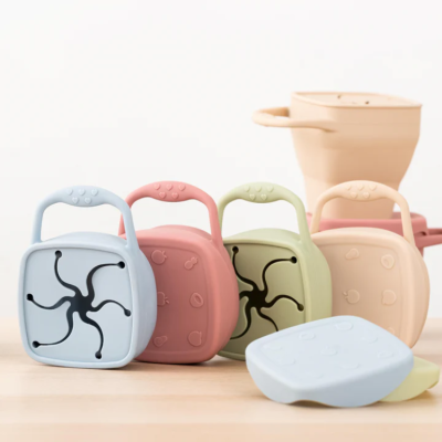 Silicone Foldable Snack Cup | Beige