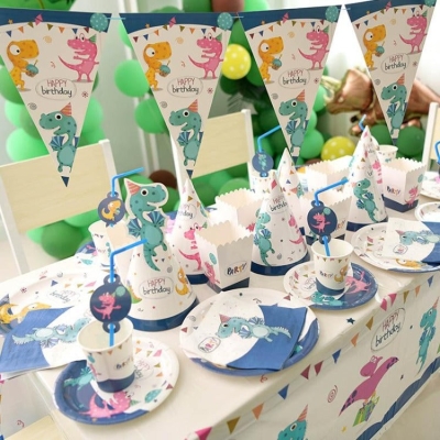 Premium Birthday Party Tableware | Dinosaur | 6 Guests