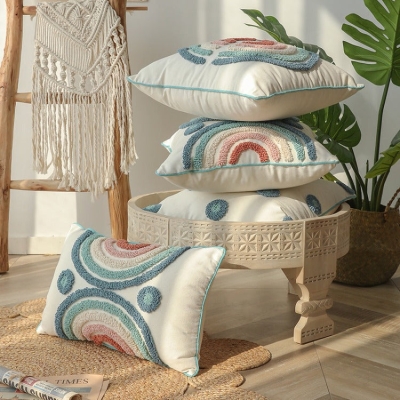 Moroccan Lumbar Pillow | Cool Rainbow