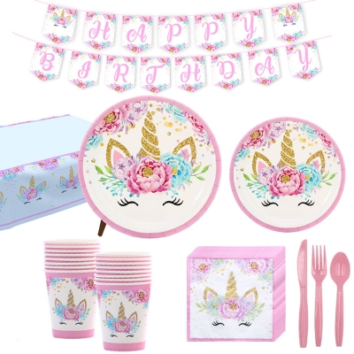 Birthday Party Tableware | Unicorn | 16 Guests
