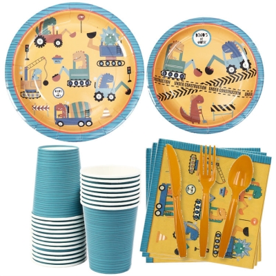 Party Tableware | Engineering Dinosaurs | 16 Guests
