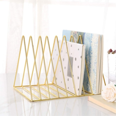 Triangle Magazine Holder | Gold