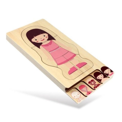 Wooden Girl Human Body Layer Puzzle