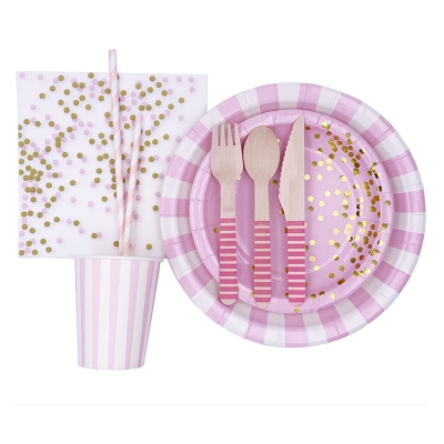 Party Tableware | Classic Pink | 16 Guests