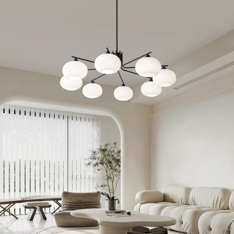 Nordic Persimmon Lamp Living Room Chandelier Cream Style Bedroom Study Lamp Glass Chandelier Zhongshan Lamps Dining Room Lamp Chandelier