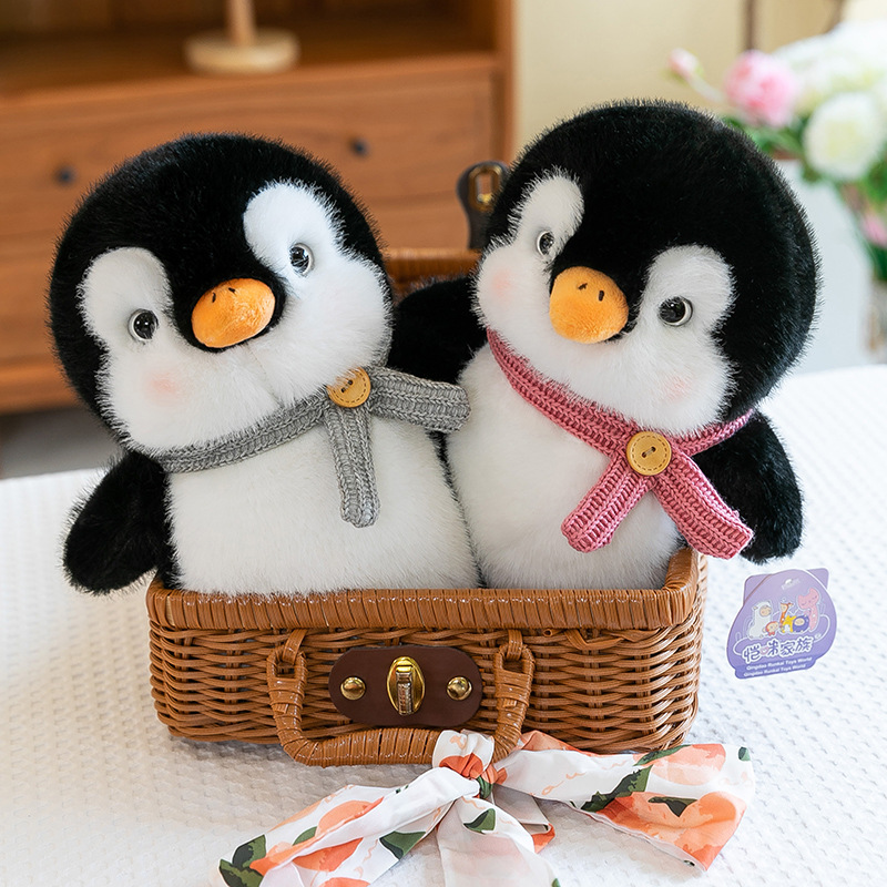 Cute moon half penguin plush doll