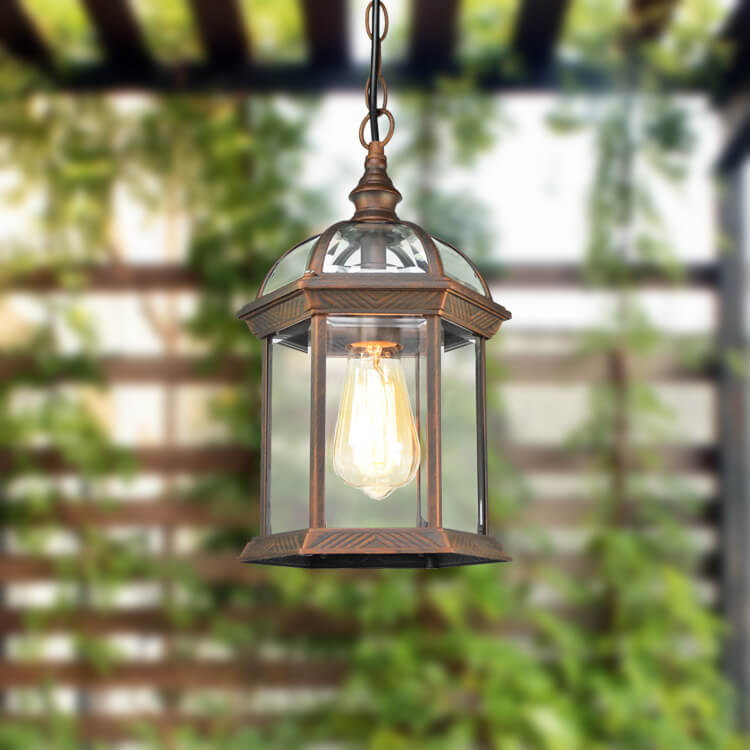 Retro 1-Light Lantern Outdoor Pendant Light