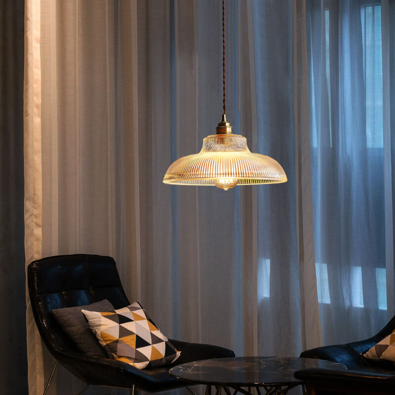 Textured Glass Dome Pendant Light