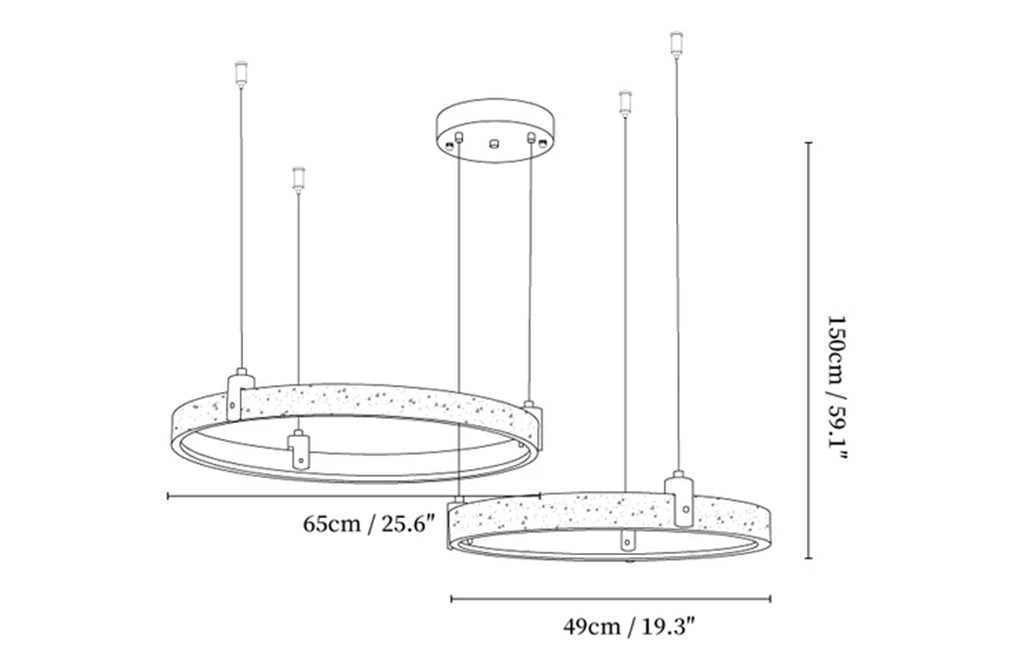 Round Travertine Celestial Orbit Ring Chandelier