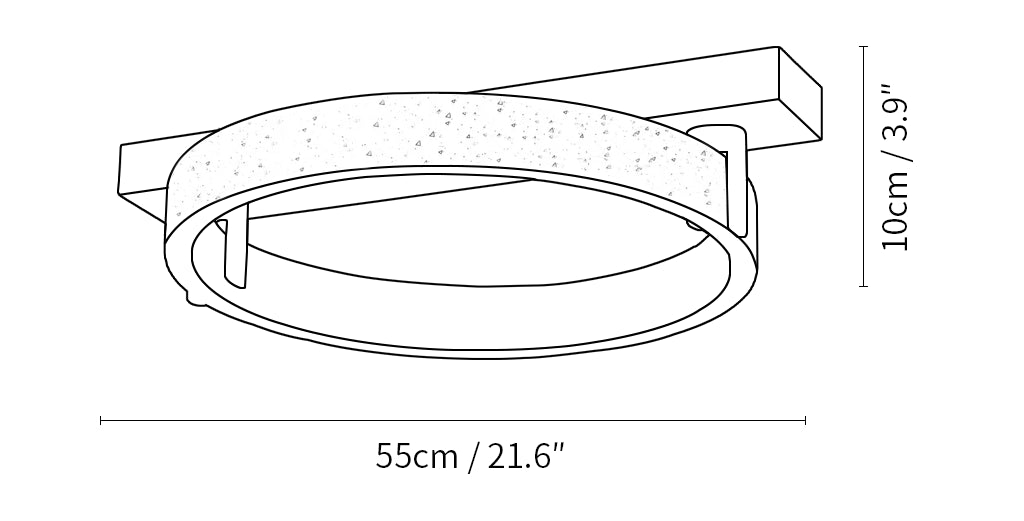 Ring Horizon Travertine Ceiling Lamp