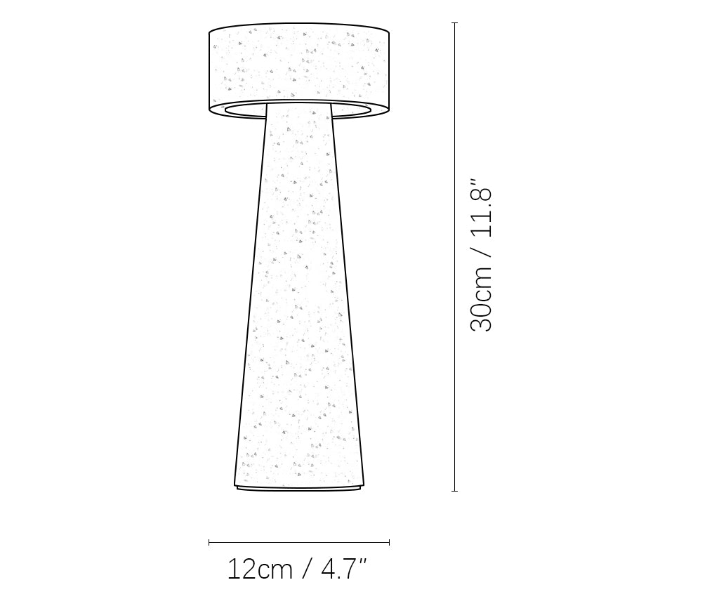 Travertine Kiwa Conical Table Lamp