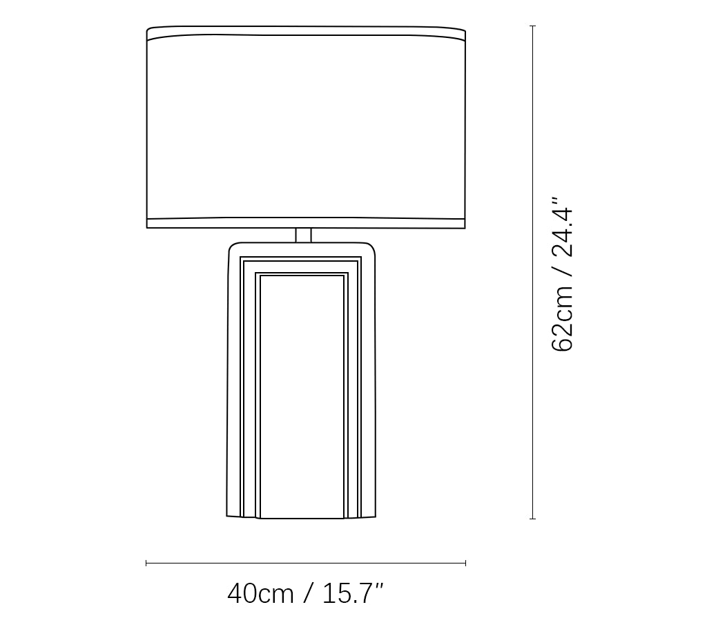Rectangular Arco Travertine Table Lamp