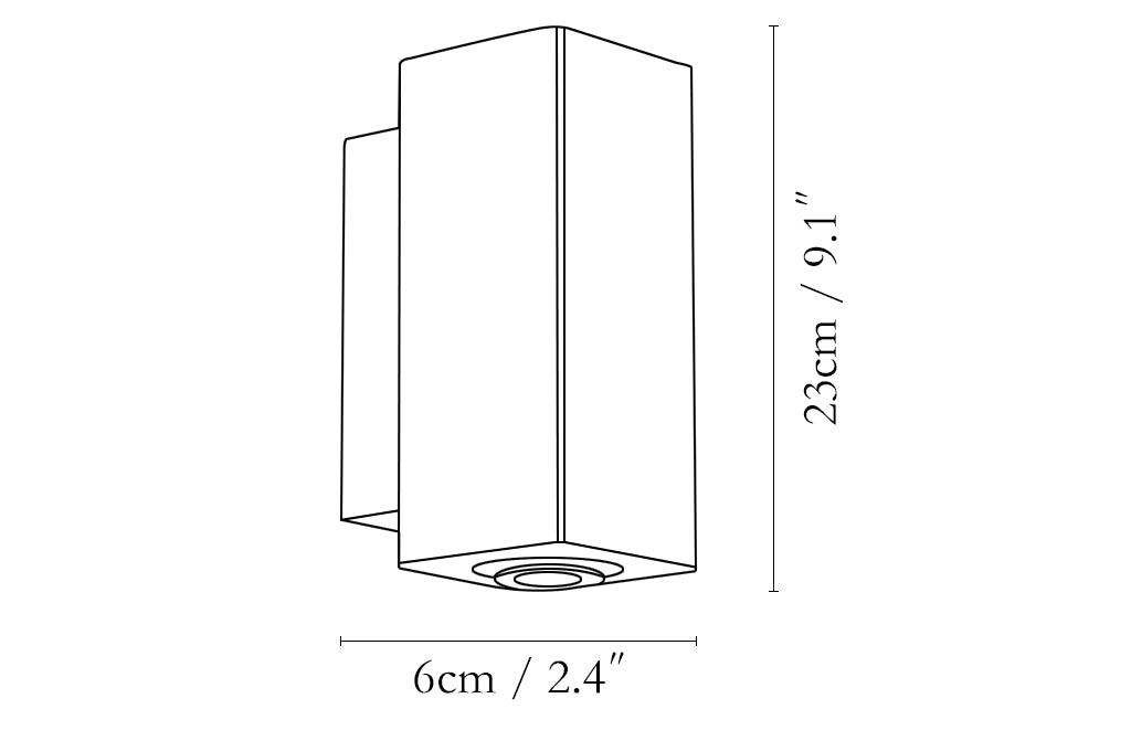 Travertine Square Round Column Wall Lamp