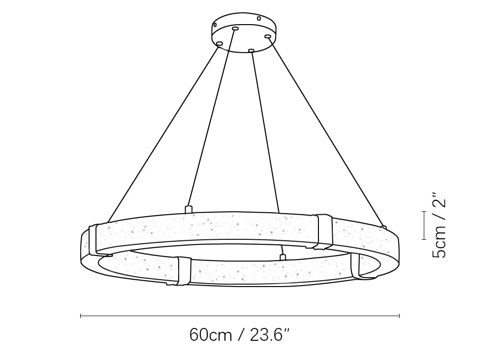 Round Travertine Dainolite Chandelier