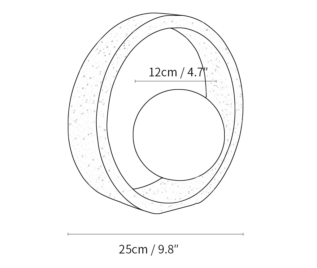 Ring Travertine Q Circle Table Lamp