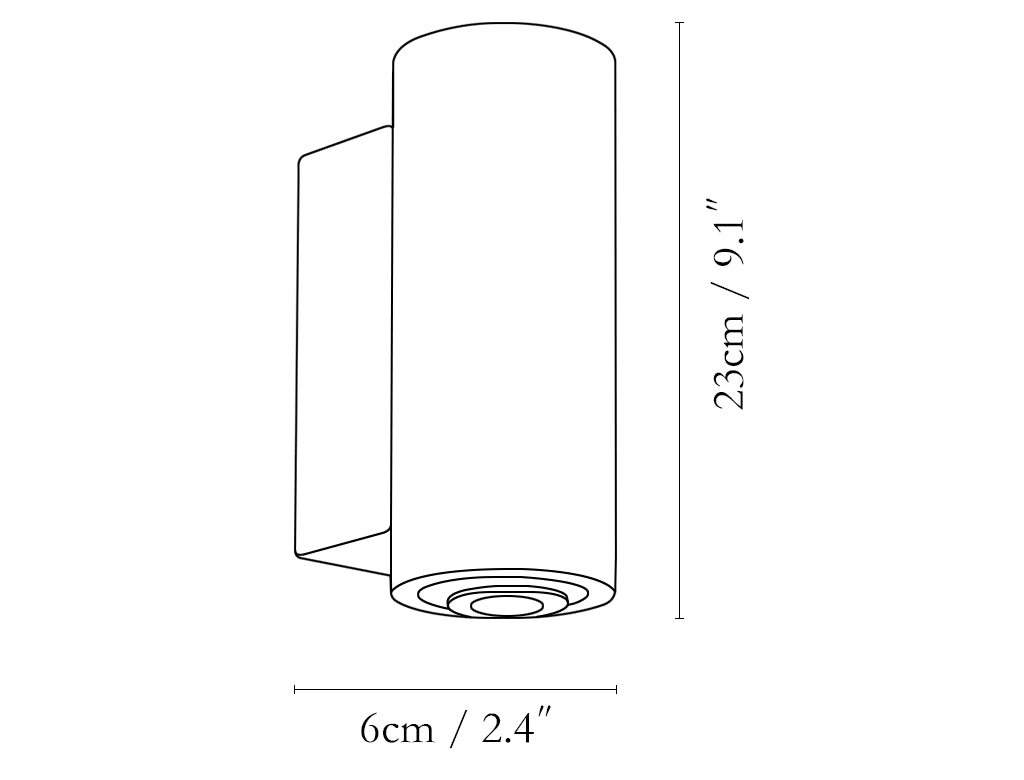 Travertine Square Round Column Wall Lamp